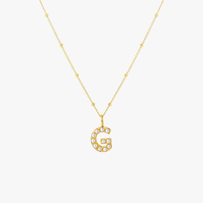 Pearl Initial Necklace