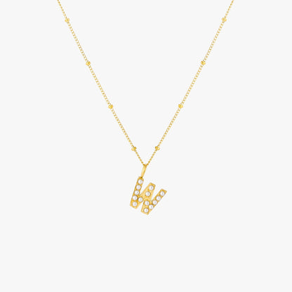 Pearl Initial Necklace
