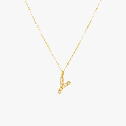 Pearl Initial Necklace