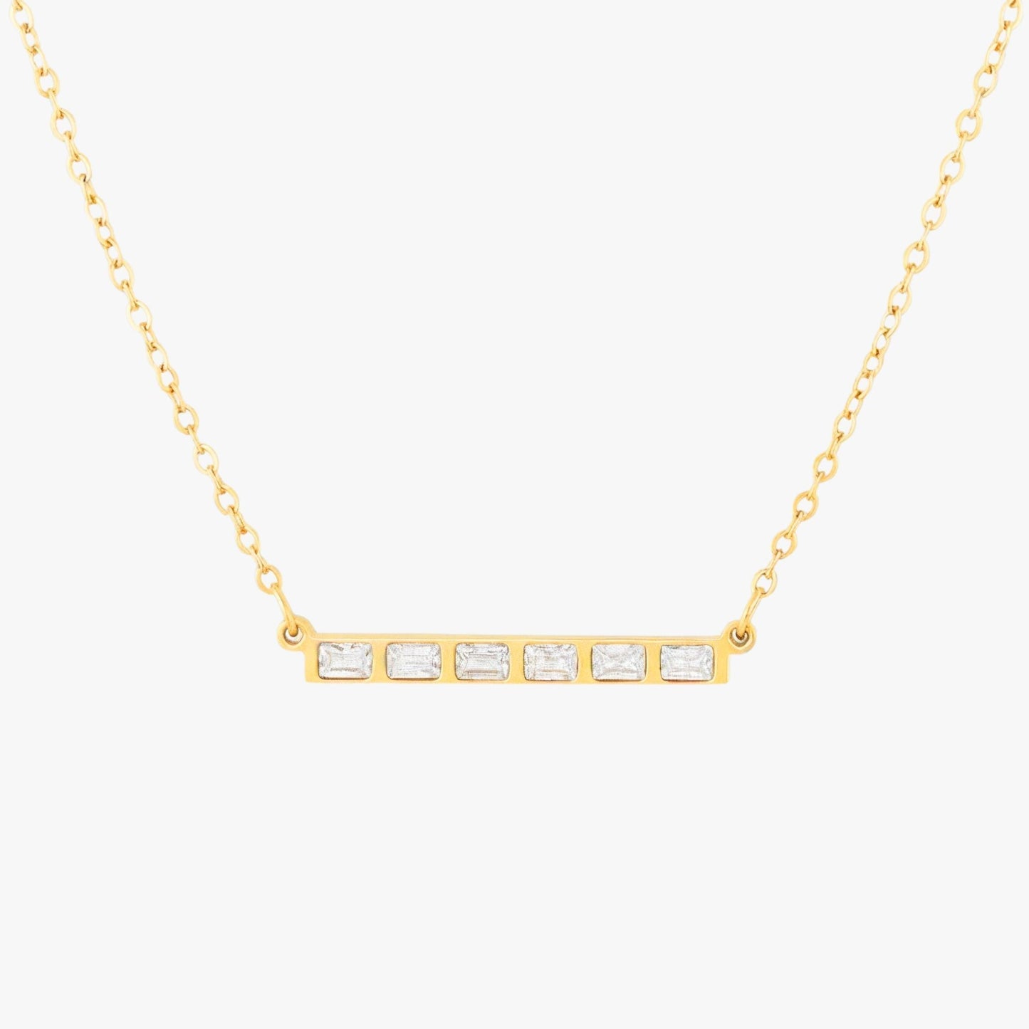 Baguette Line Necklace